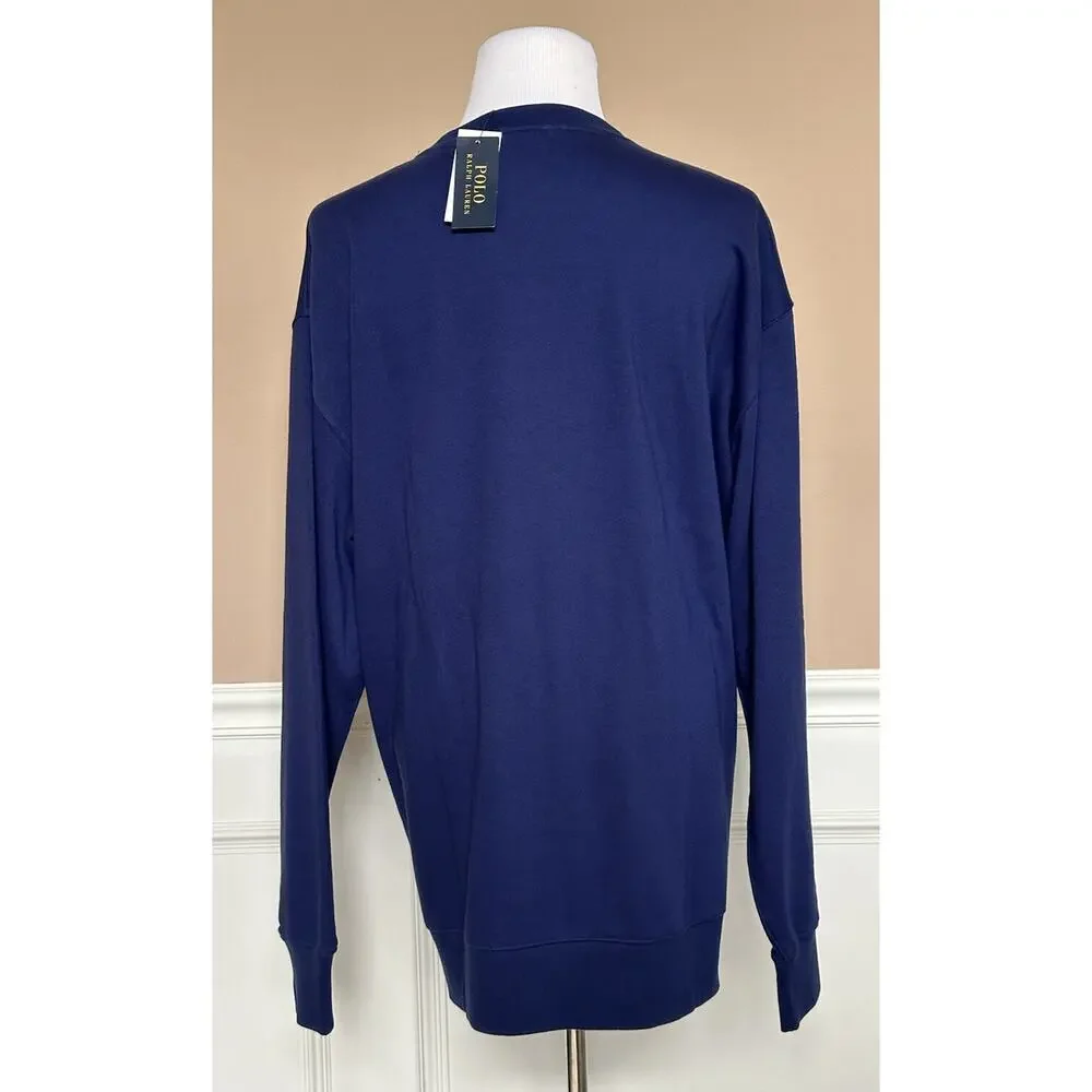 New $168 Polo Ralph Lauren Beach Bear Sweatshirt Blue 3XLT/2TGL